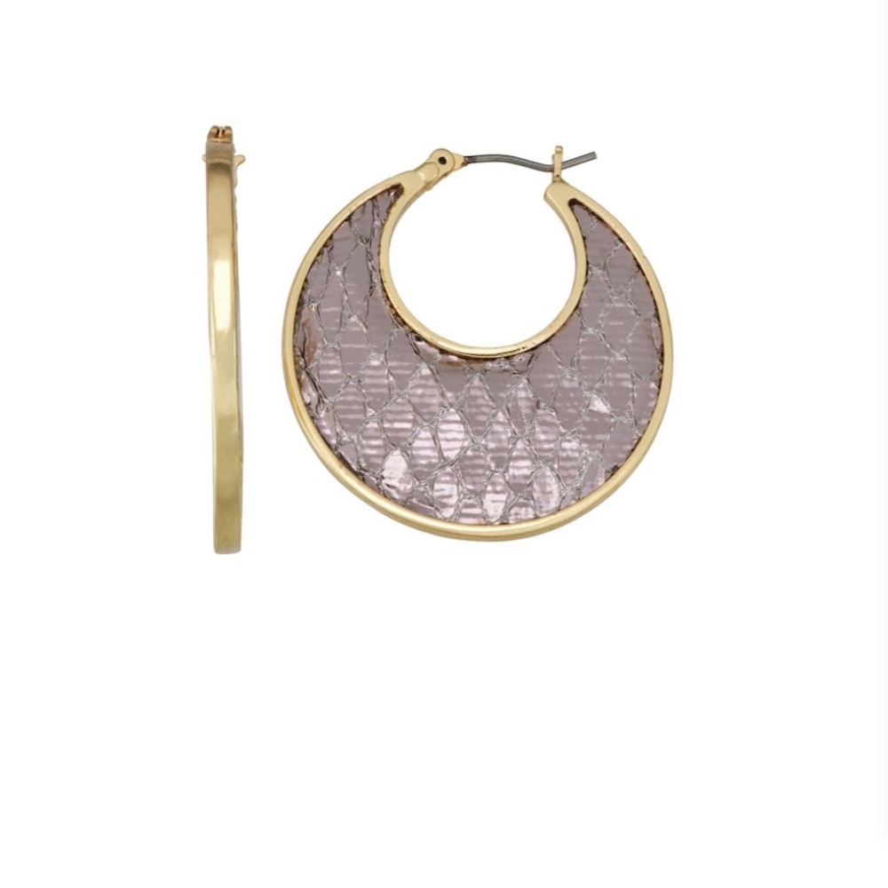 ❌SOLD❌Nine West Snakeskin Textured Hoop Earrings
